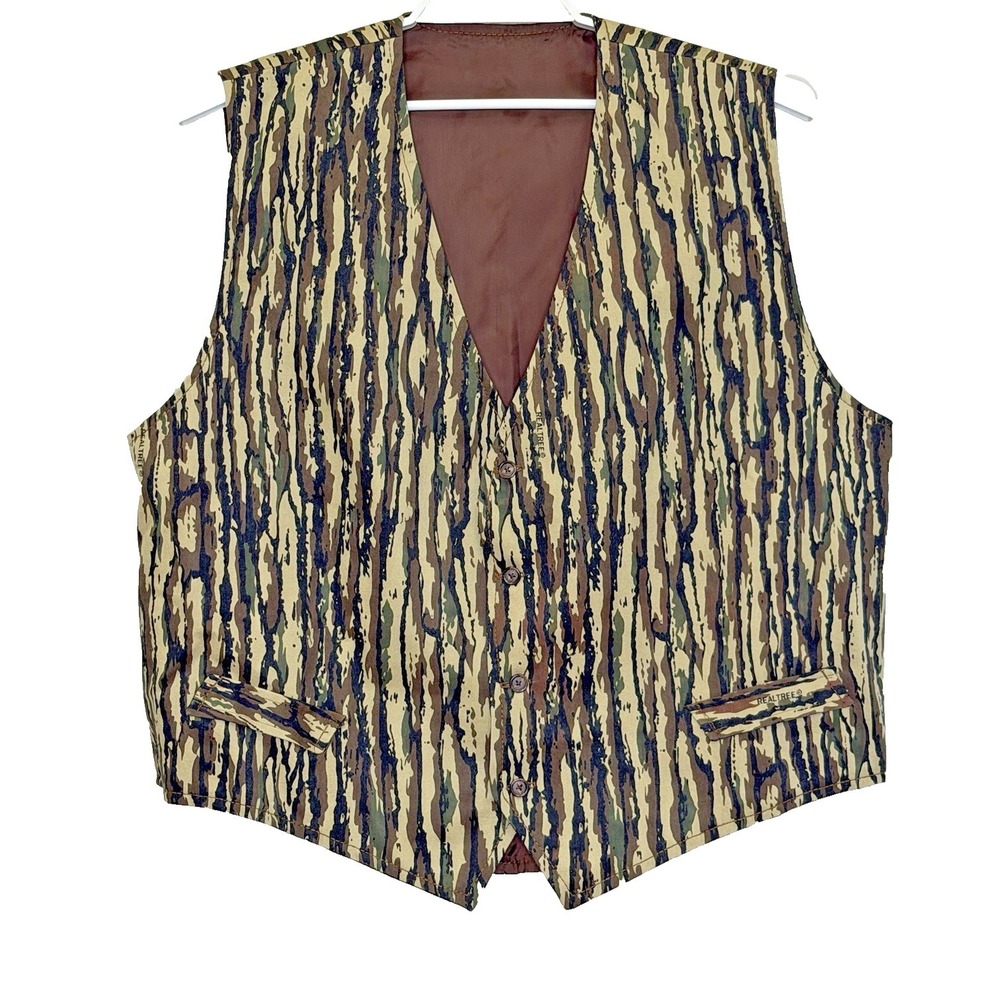 Vintage Realtree Camo Vest Mens‎ Size XL? Button Front Fully Lined
